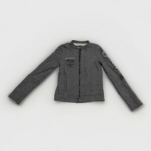 Fox‎ Racing Moto Jacket Women's Medium Gray Snap Zip Ride Fast